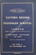Book cover of Passenger Services [Summer Timetable] - London (King's Cross, Liverpool Street, Fenchurch Street) Eastern Counties, East Midlands, The North, 12th June to 10th September 1961 by British Railways Eastern Region